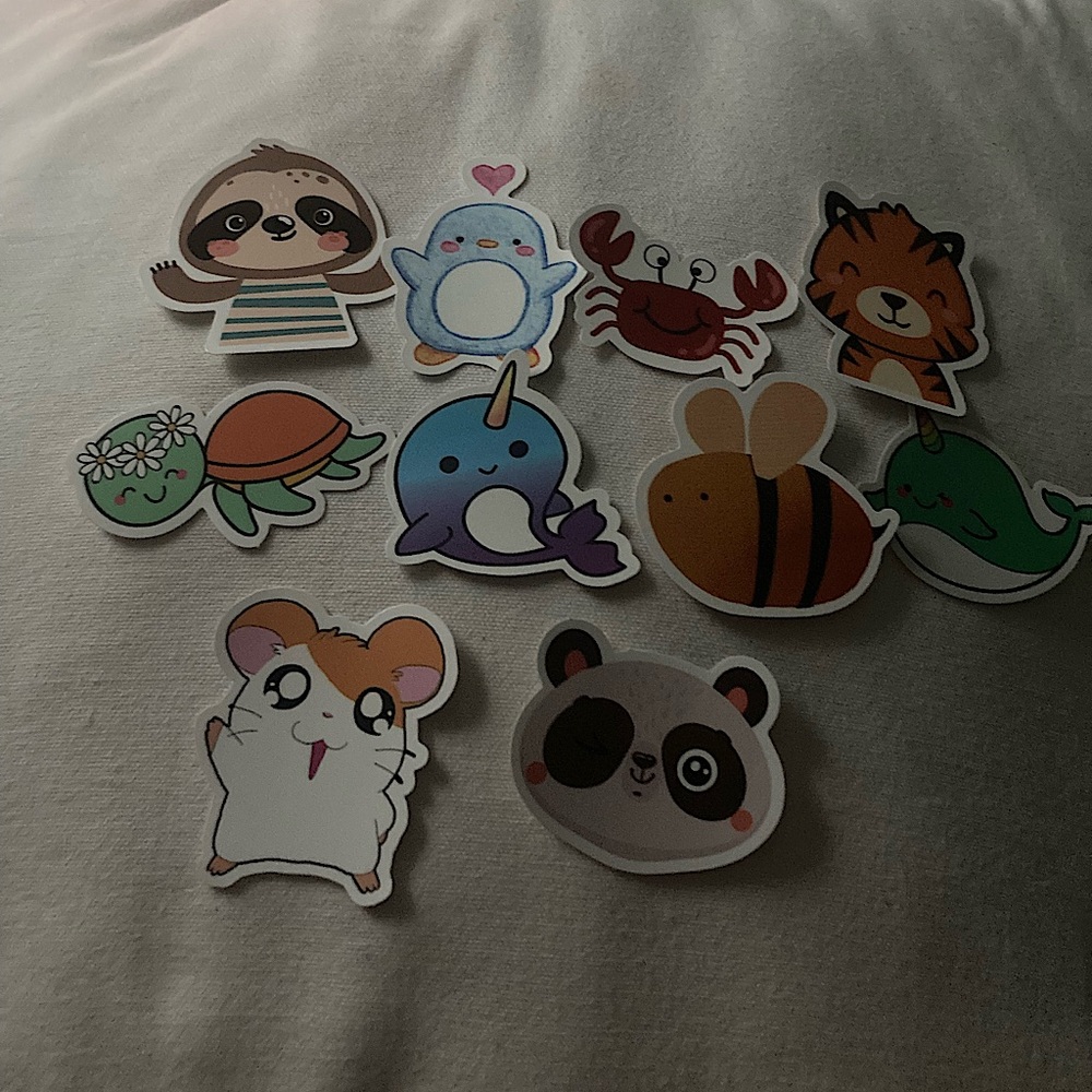 10 animal stickers